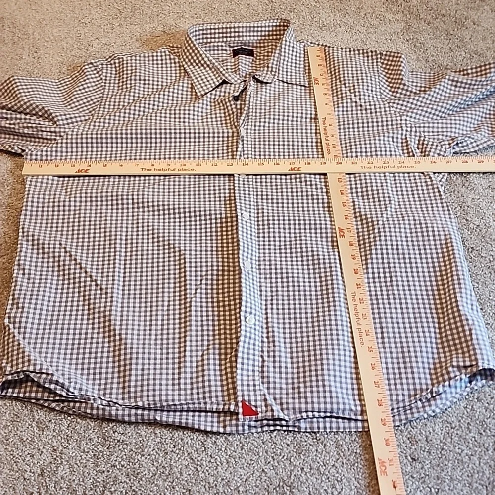 Untuckit 3X Large Gray And White Button Down LS Button Down Dress‎ Shirt